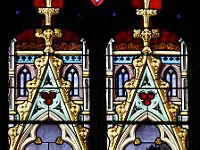 N2008080052fus Sainte Geneviève avec l'image du Sacré Coeur. Don de la famille Dumas.